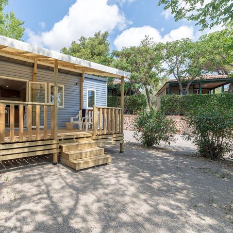 MOBILHOME 6 personnes - Premium | 3 Ch. | 6 Pers. | Terrasse surélevée | 1 SDB | Clim.