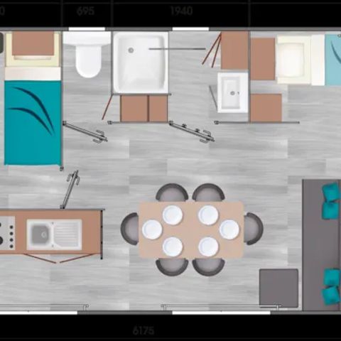 MOBILHOME 6 personnes - Confort + 3 chambres 6 personnes