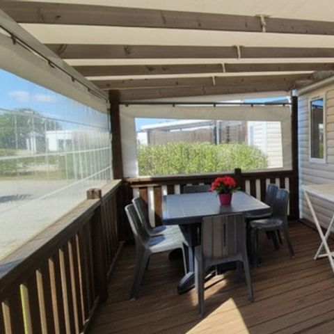 MOBILHOME 6 personnes - Mobil Home Aqua 3 ch 6 pers Terrasse Semi-Couverte TV
