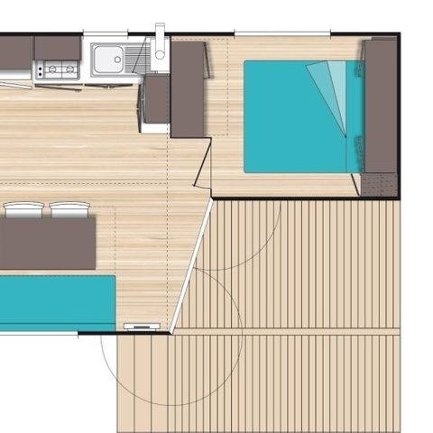 MOBILHOME 4 personnes - Classic XL | 2 Ch. | 4 Pers. | Terrasse simple | TV