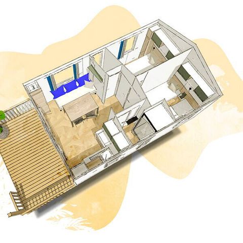 MOBILHOME 6 personnes - Mobil-home | Comfort | 2 Ch. | 4/6 Pers. | Terrasse simple | Clim. | TV