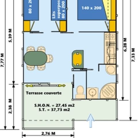 Chalet 5 personnes - Pavillon Classic 30m²