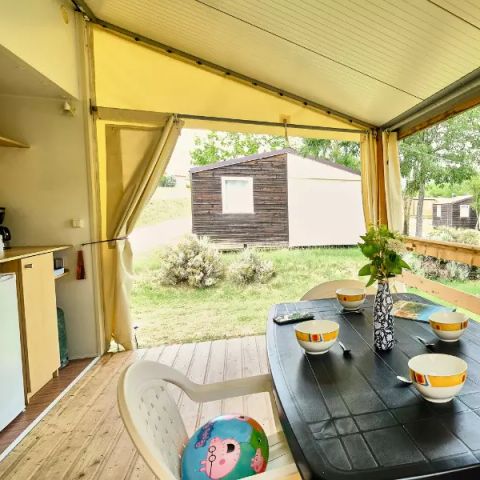 Tente en toile et en bois 4 personnes - Bungalow Toilé 3 Pièces 4 adultes (+ 1 enfant -9 ans) Sans Sanitaire