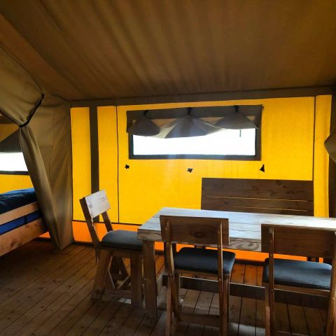Tente en toile et en bois 5 personnes - Tente Kalahari XL 3 Pièces 5 Personnes Sans Sanitaire