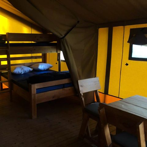 Tente en toile et en bois 5 personnes - Tente Kalahari XL 3 Pièces 5 Personnes Sans Sanitaire