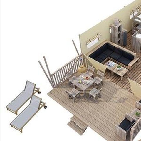 TENTE TOILE ET BOIS 5 personnes - Bintulu
