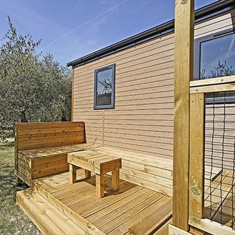 MOBILHOME 6 personnes - Premium | 3 Ch. | 6 Pers. | Terrasse surélevée | 2 SDB | Clim. | TV