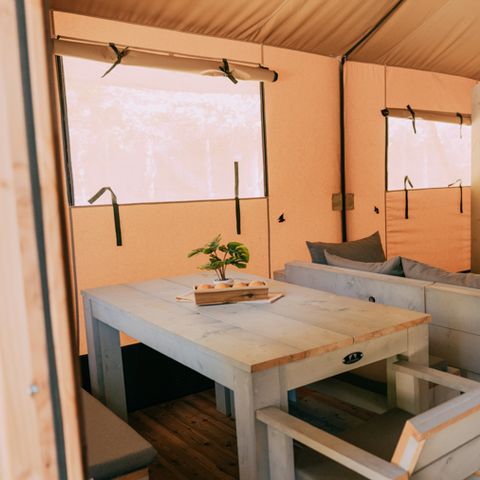 Tente en toile et en bois 5 personnes - Glamping Safari