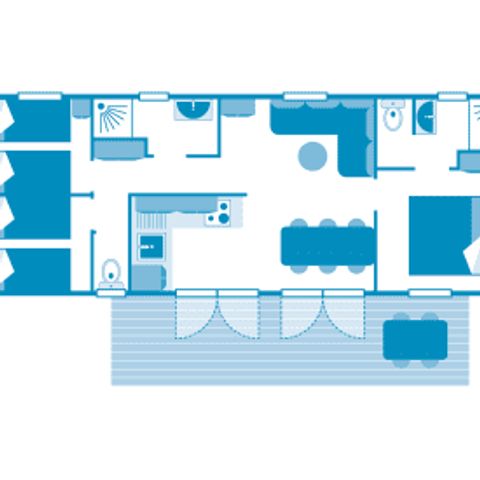 MOBILHOME 6 personnes - Cottage 6p 3ch 2SdB Clim ****