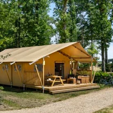 Tente en toile et en bois 5 personnes - Lodge 5p 2ch ****