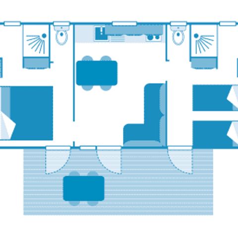 MOBILHOME 4 personnes - Cottage 4p 2ch 2sdB Clim ****