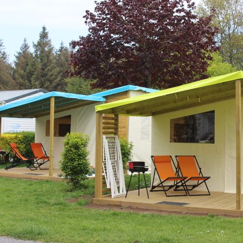 Tente en toile et en bois 4 personnes - Funflower Standard 20m² 2 chambres sans sanitaires