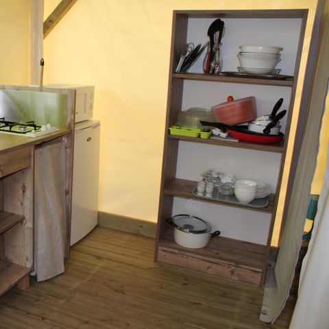 Tente en toile et en bois 4 personnes - Funflower Standard 20m² 2 chambres sans sanitaires
