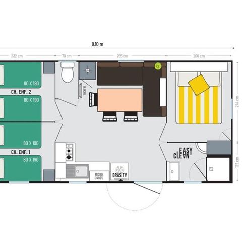 MOBILHOME 6 personnes - Loft Premium 32/33m² - Clim TV