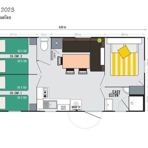 MOBILHOME 6 personnes - Loft Premium 31m² vue bassin + CLIM TV