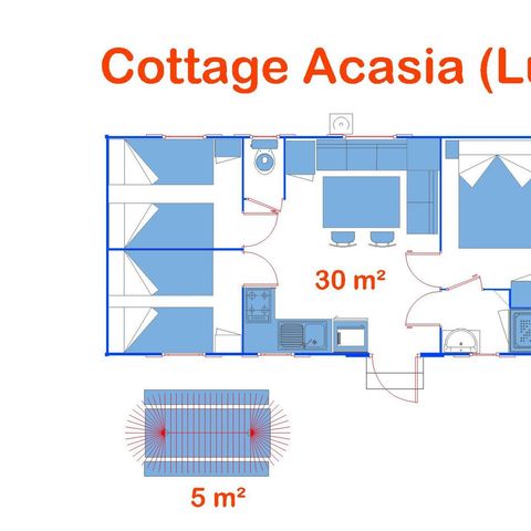 MOBILHOME 6 personnes - Cottage Lux
