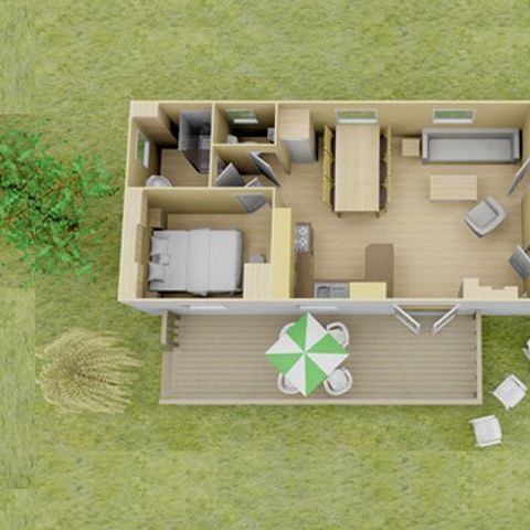 MOBILHOME 6 personnes - Classic | 3 Ch. | 6 Pers. | Terrasse surélevée non couverte | Clim.