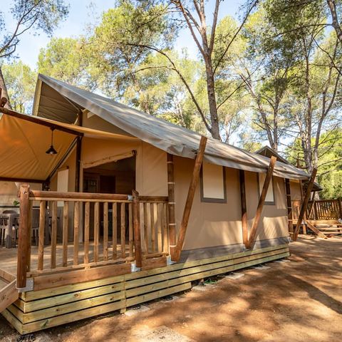 Tente en toile et en bois 5 personnes - Safari Savannah