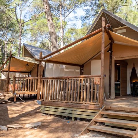 Tente en toile et en bois 5 personnes - Safari Savannah