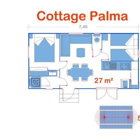 MOBILHOME 6 personnes - Cottage Palma