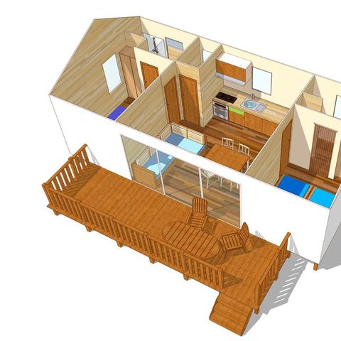 MOBILHOME 6 personnes - Classic XL | 2 Ch. | 4/6 Pers. | Terrasse surélevée | Clim.