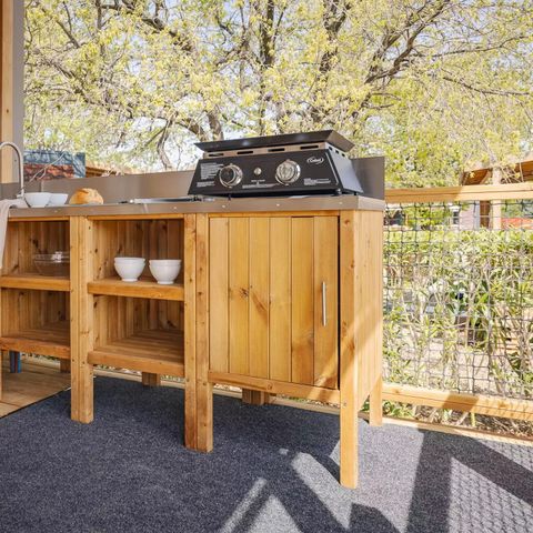 MOBILHOME 6 personnes - Ultimate | 3 Ch. | 6 Pers. | Terrasse Lounge | Outdoor kitchen | 2 SDB | Clim. | TV