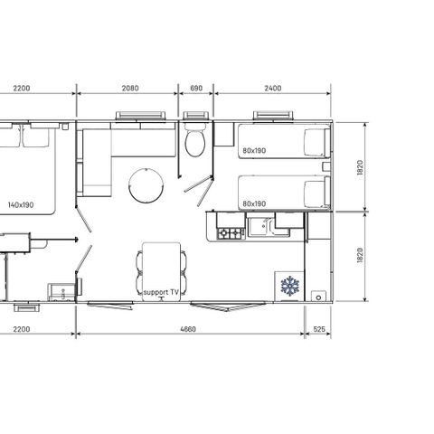 MOBILHOME 6 personnes - Confort - 2 chambres
