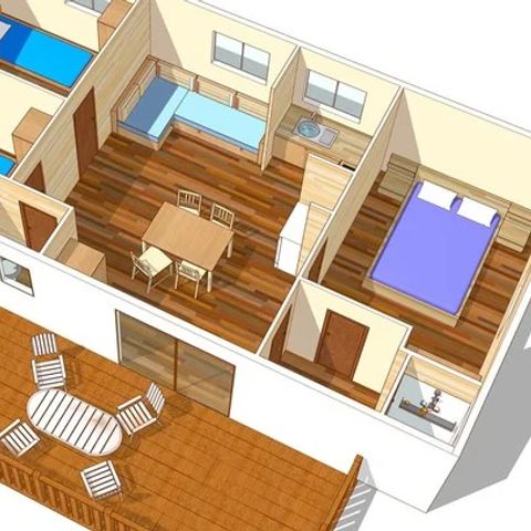 MOBILHOME 6 personnes - Classic | 3 Ch. | 6 Pers. | Terrasse surélevée