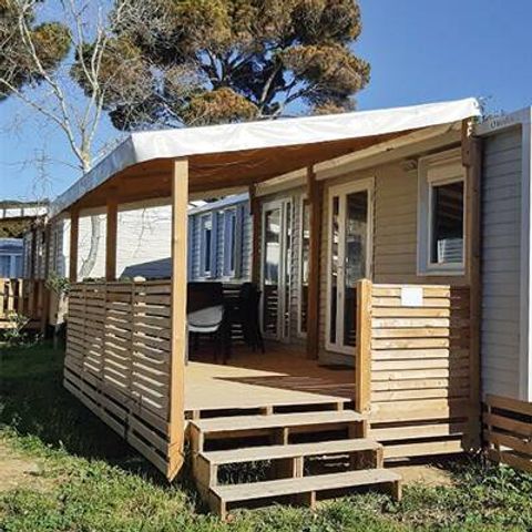 MOBILHOME 6 personnes - Mobil-home | Premium | 3 Ch. | 6 Pers. | Terrasse surélevée | 2 SDB | Clim.