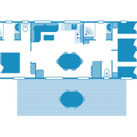 MOBILHOME 6 personnes - Cottage Rospico 6p 3ch 2Sdb Premium