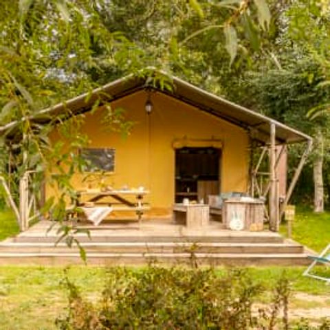 Tente en toile et en bois 6 personnes - Lodge 6p 2ch ****