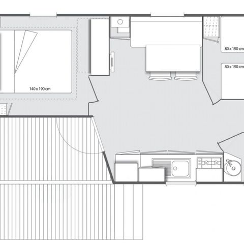 MOBILHOME 6 personnes - Evasion 2 chambres 23m² 