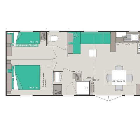 MOBILHOME 8 personnes - Premium 4 chambres 38m²