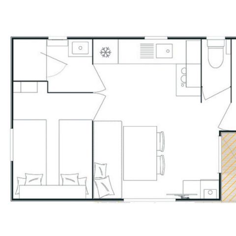 MOBILHOME 5 personnes - Mobil-home Evasion+ 5 personnes 2 chambres 23m²