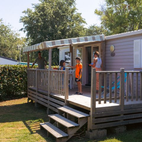 MOBILHOME 8 personnes - Mobil-home Sable 40m² (4 chambres) + TV + Terrasse couverte (+ de 8 ans) 8 pers