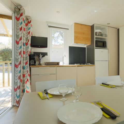 MOBILHOME 4 personnes - Mobil-home Horizon 27.5m² (2 chambres) (- de 8 ans) + terrasse intégrée + TV 4 pers