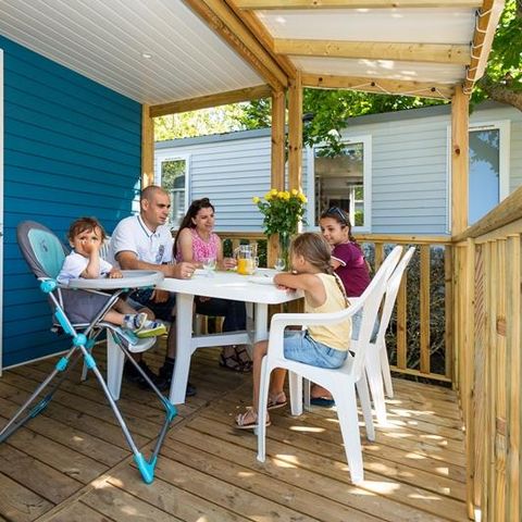 MOBILHOME 4 personnes - Mobil-home Horizon 27.5m² (2 chambres) (- de 8 ans) + terrasse intégrée + TV 4 pers