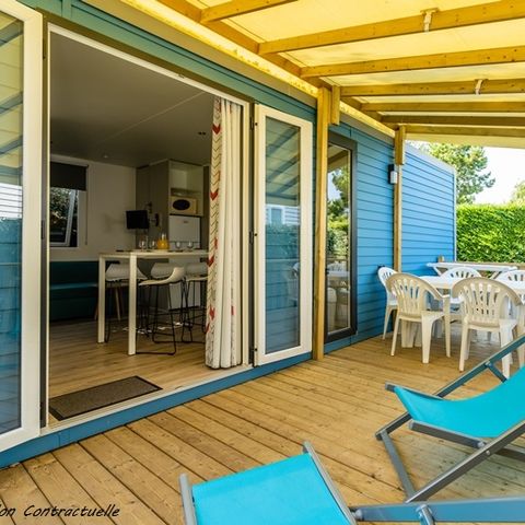 MOBILHOME 6 personnes - Grand Large 34.5m² (3 chambres M) (- de 8 ans) + TV + Terrasse