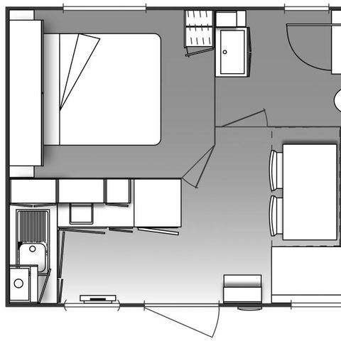LODGE 3 personnes - Cottage Pergola 2/3p - 1 chambre
