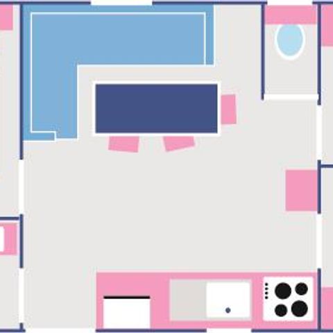 MOBILHOME 6 personnes - Cottage Séquanie  - 32m² - 3 chambres pour les grandes familles