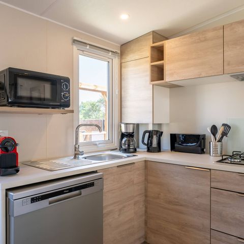 Mobilhome 6 personnes - Mobil-home | Premium | 3 Ch. | 6 Pers. | Terrasse surélevée | Clim. | TV