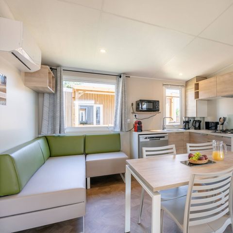 Mobilhome 6 personnes - Mobil-home | Premium | 3 Ch. | 6 Pers. | Terrasse surélevée | Clim. | TV
