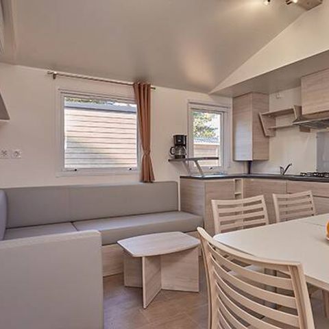 MOBILHOME 6 personnes -  Comfort | 3 Ch. | 6 Pers. | Terrasse surélevée | 1 SDB | Clim. | TV