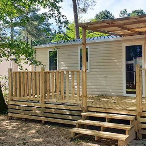 MOBILHOME 6 personnes -  Comfort | 3 Ch. | 6 Pers. | Terrasse surélevée | 1 SDB | Clim. | TV