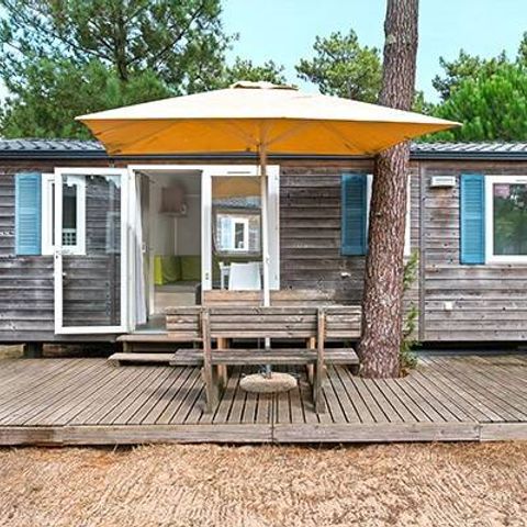 MOBILHOME 4 personnes - Comfort | 2 Ch. | 4 Pers. | Terrasse surélevée | 1 SDB | Clim. | TV