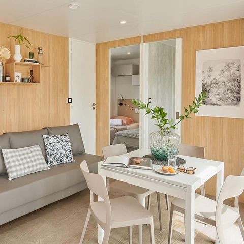 Mobilhome 5 personnes - 2 chambres - terrasse semi couverte