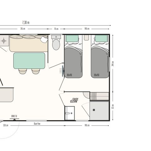 Mobilhome 5 personnes - 2 chambres - terrasse semi couverte (2022)
