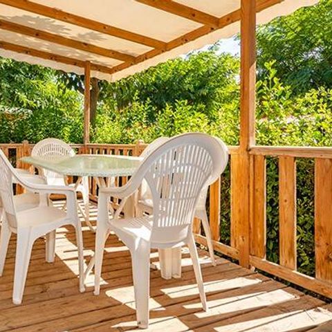 BUNGALOW 6 personnes - Mobil-home | Comfort | 3 Ch. | 6 Pers. | Terrasse surélevée | Clim.