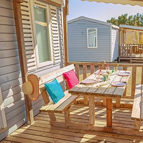 MOBILHOME 6 personnes - Comfort XL | 2 Ch. | 4/6 Pers. | Terrasse surélevée | Clim.