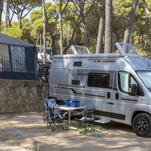 Emplacement - Standard Basic - 45-60m2 - : voiture - Caravane ou camping-car ou tente - Électricité